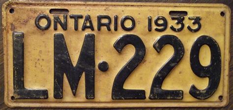 ontario license plate history.